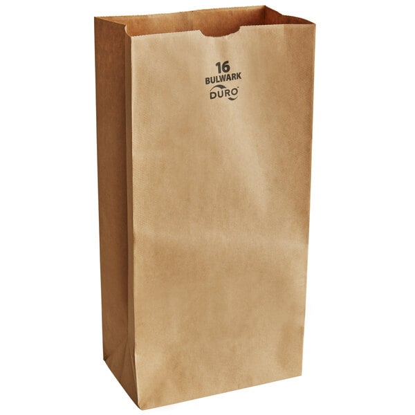 Duro Bulwark 16 lb. Extra Heavy Duty Natural Kraft Bag - 71016 (QTY:400)