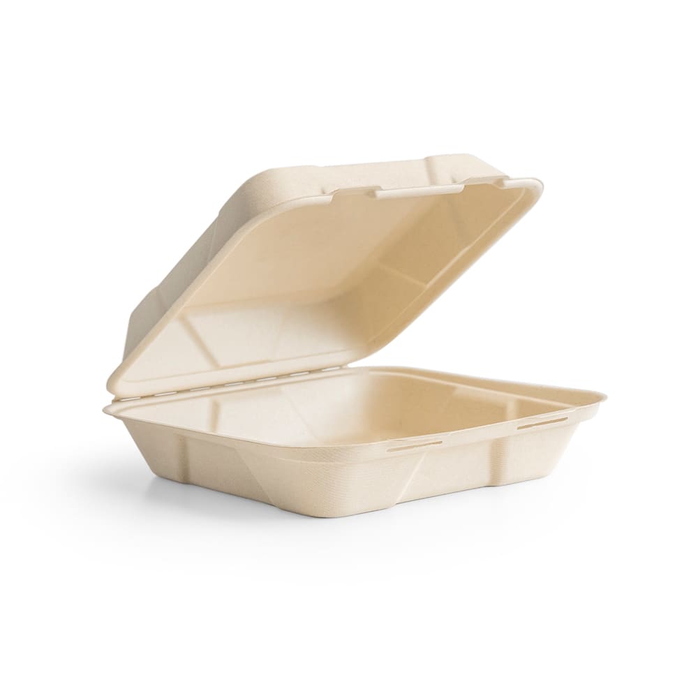 Vegware 10in Nourish Molded Fiber Clamshell Natural (QTY:200)
