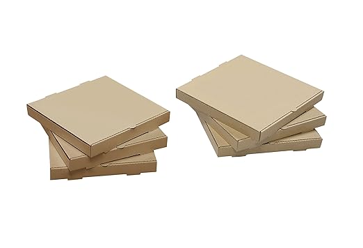 W Packaging 8" Kraft/Kraft Plain Pizza Box 1-5/8″ Deep B-Flute (QTY:50)