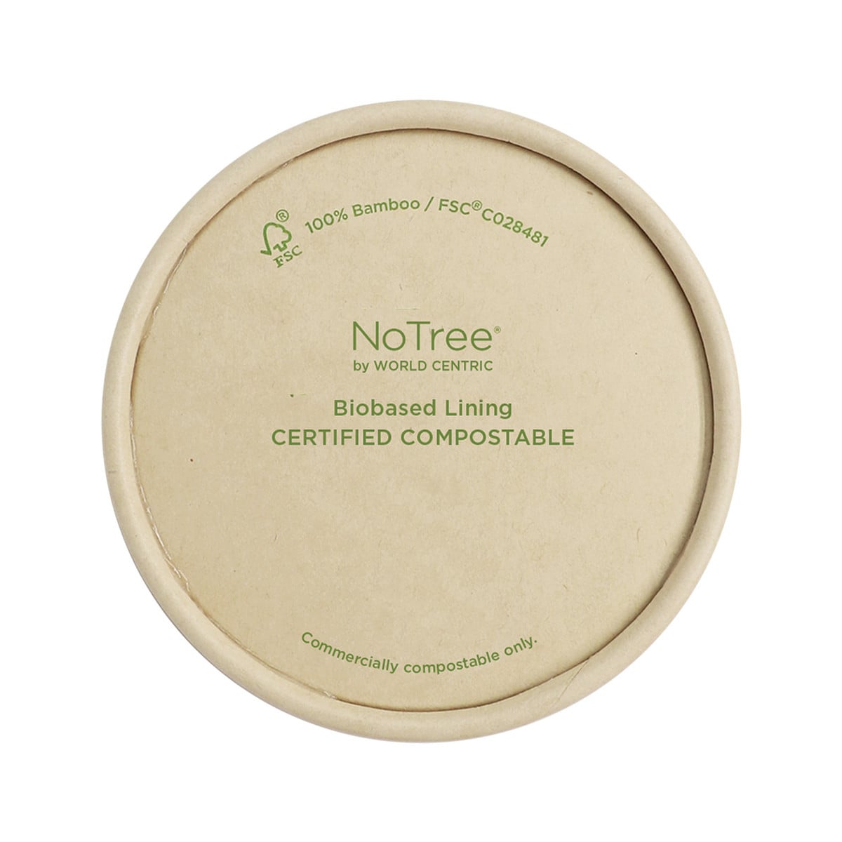 World Centric Lid Paper - 12-16 oz NoTree Tall Bowls (QTY:500)