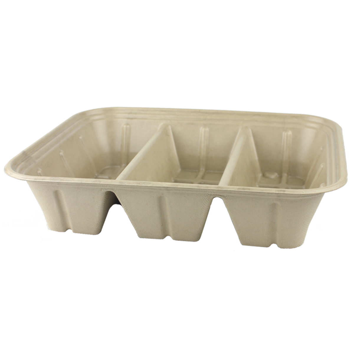 World Centric 104 oz Fiber Catering Pan PLA Lined, 3-Compt (QTY:200)