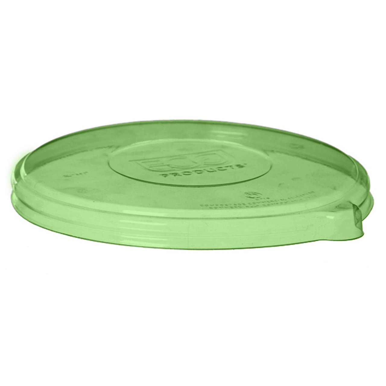WorldView Renewable & Compostable Flat Lid, Fits 24-46oz Coupe Molded Fiber Bowls / 16-40oz Noodle Molded Fiber Bowls Green (QTY:400)
