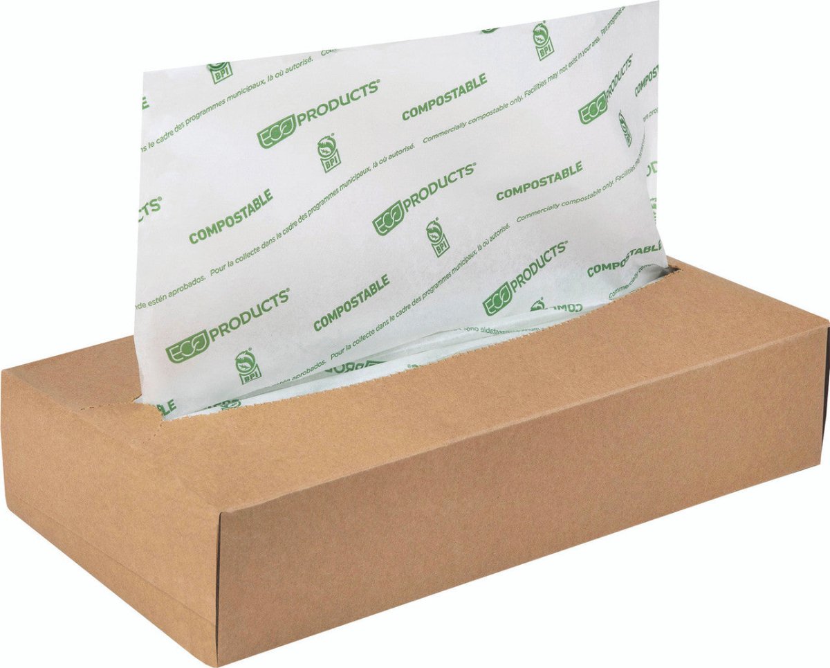 GreenStripe Renewable & Compostable Interfolded Dry Wax White Deli Paper 10x10.75 (QTY:6000)