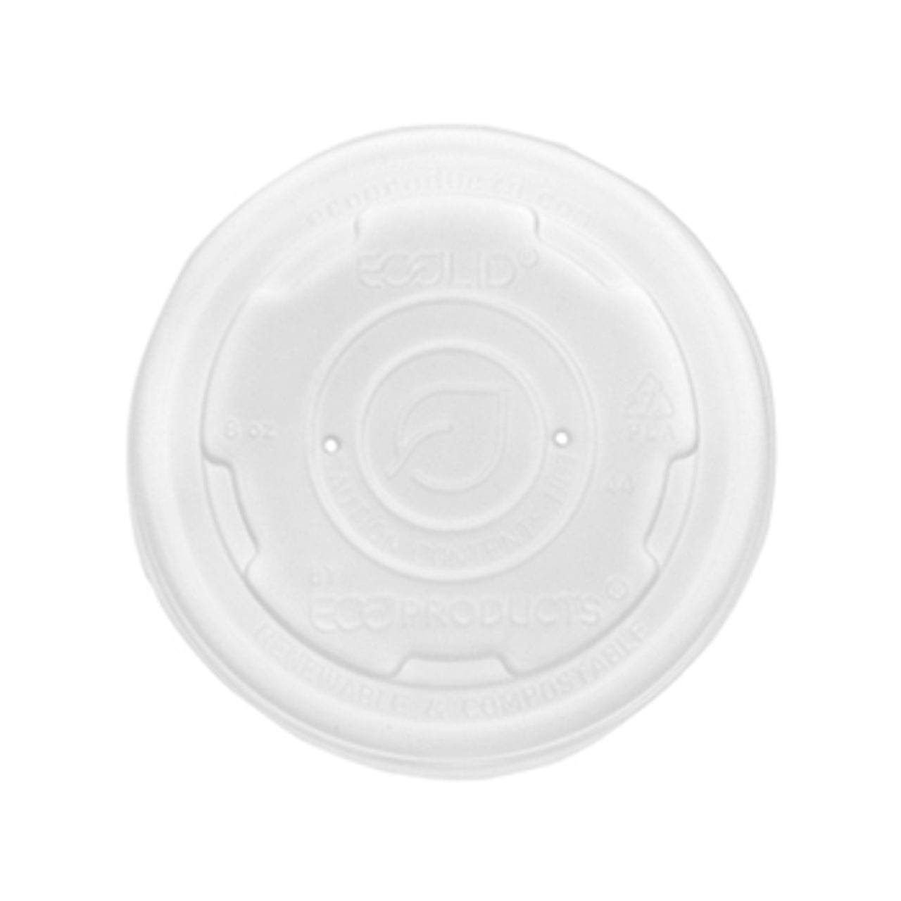 EcoLid Renewable & Compostable Food Container Lids, Fits 8 & 10oz Paper Food Containers (QTY:1000)