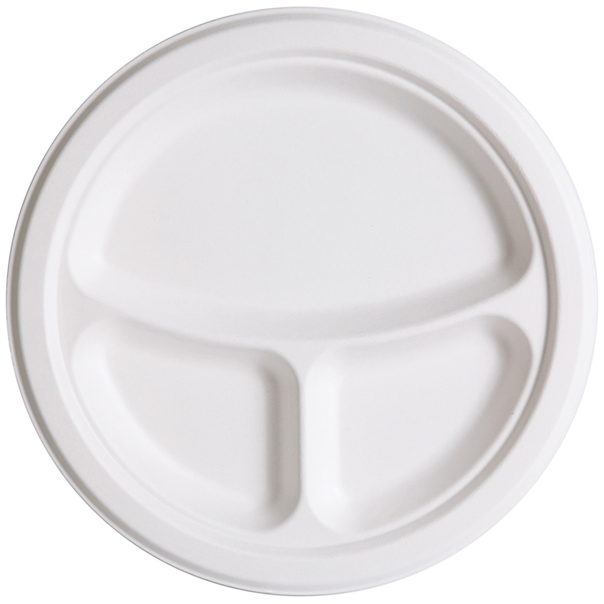 Eco-Products - Vanguard Renewable & Compostable Sugarcane Plates, 9in 3-Cmpt (QTY: 500)