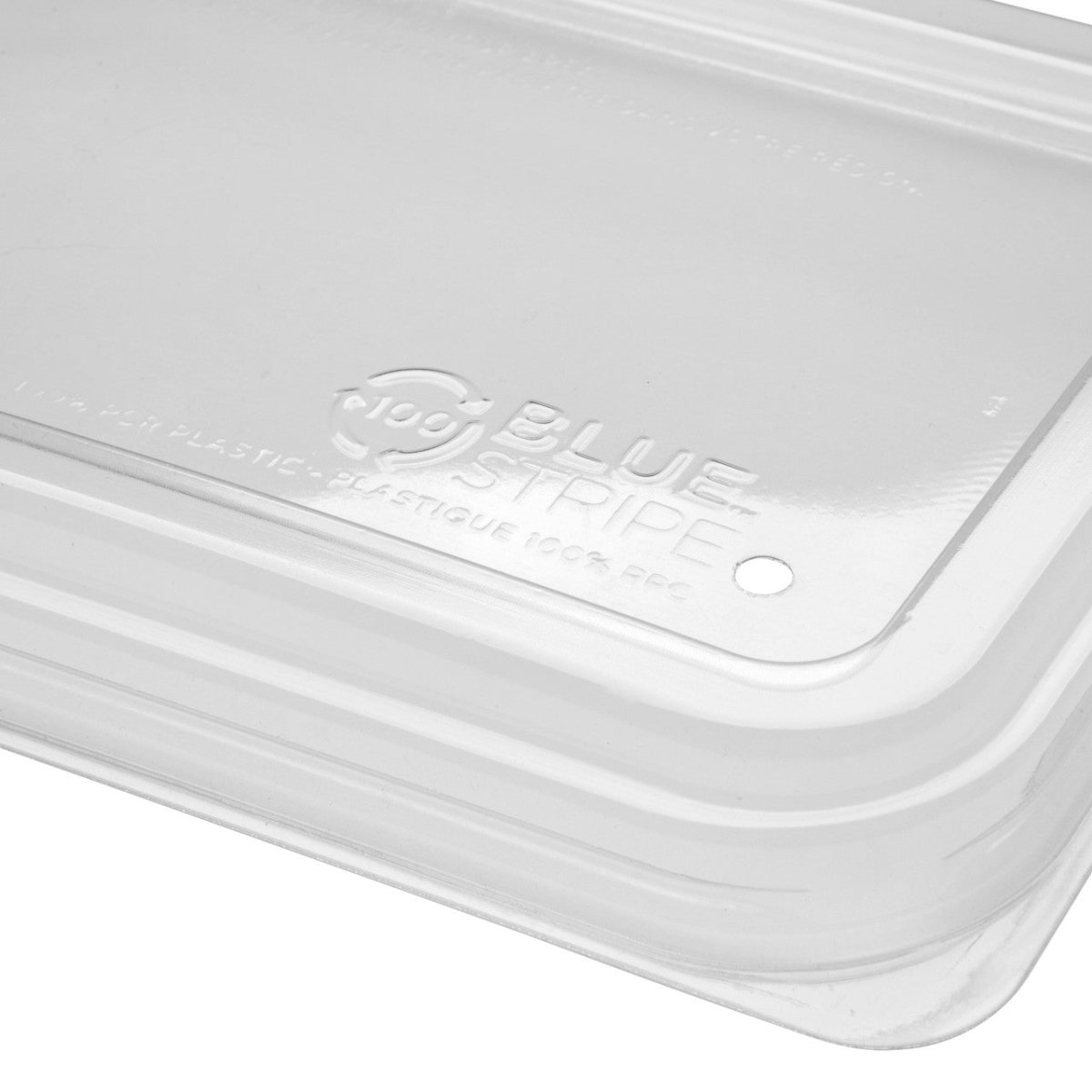 WorldView 100% Recycled Content Lid, Low Profile Vented, Fits 12 and 16oz Rectangle Sugarcane Take-Out Containers (QTY:400)