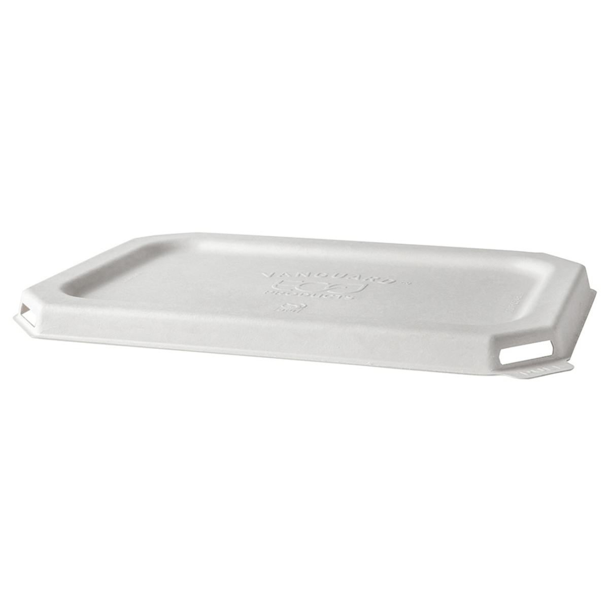 Vanguard WorldView Renewable & Compostable Flat Molded Fiber Lid, Fits 24 and 32oz. Rectangle Molded Fiber Take-Out Containers (QTY:400)