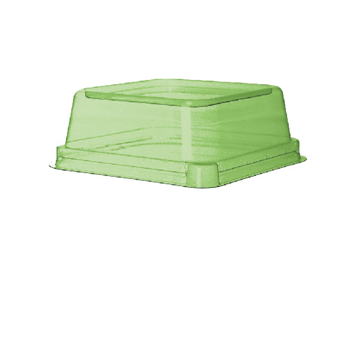 WorldView Renewable & Compostable Lid, Fits 5in Square Sugarcane Take-Out Containers Green (QTY:400)