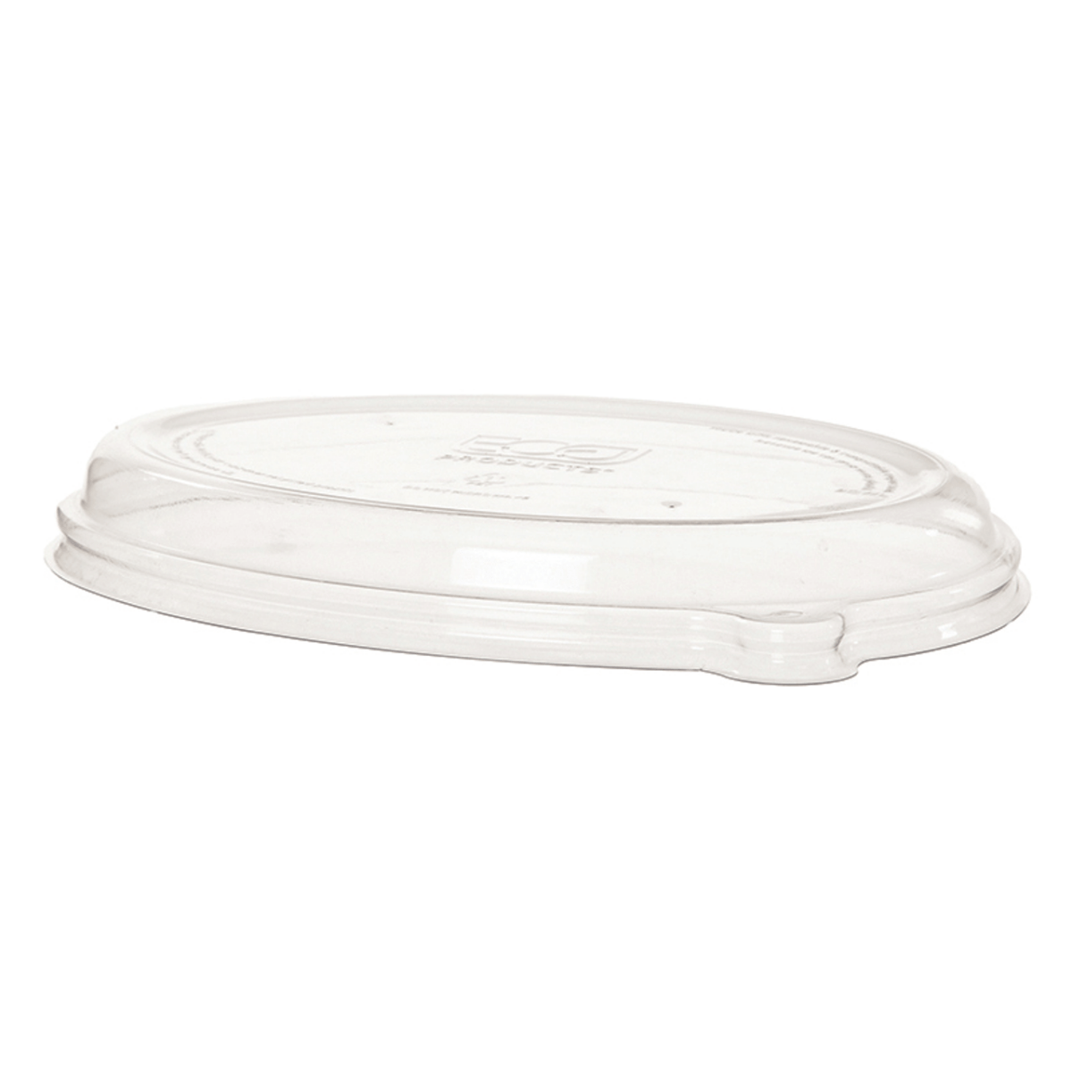 WorldView 100% Recycled Content Lid, Fits 24 and 32oz Oval Sugarcane Take-Out Containers (QTY:300)