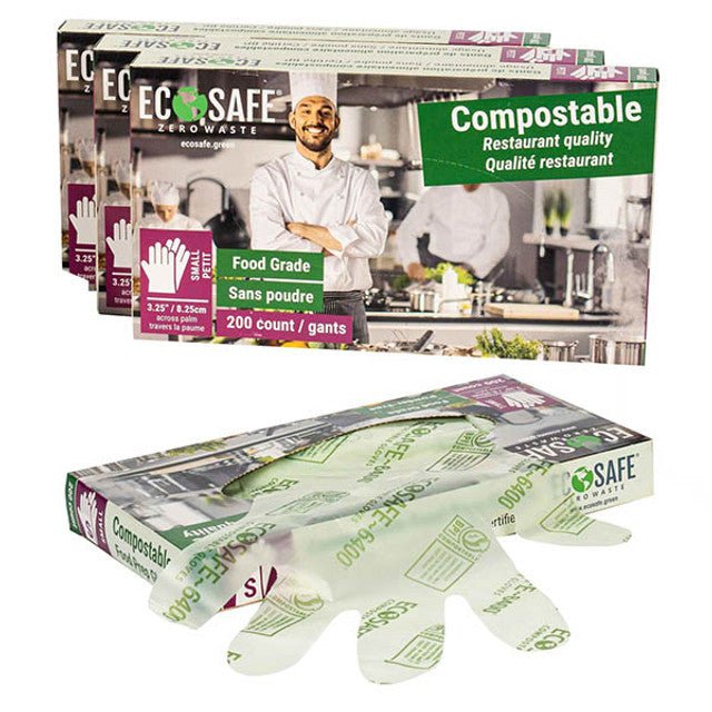EcoSafe Compostable Food Prep Gloves Small (QTY:800)