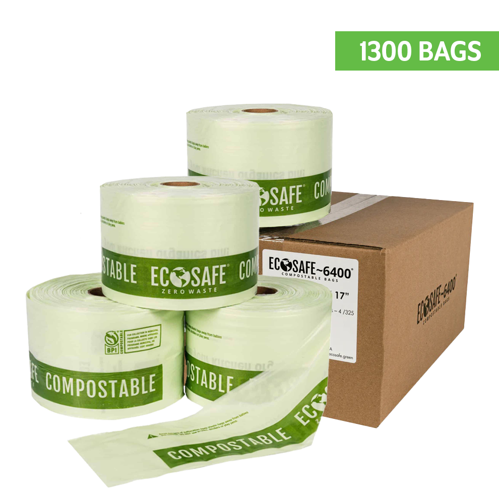 For Dispenser: EcoSafe 2.5 Gal Compostable Bags 16x17” MultiRes (QTY 1300)