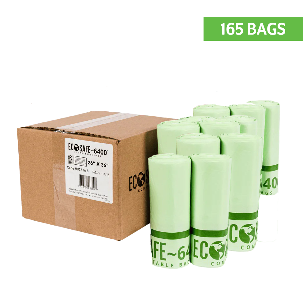 EcoSafe 20 Gallon Compostable Bags 26x36 (QTY:165)