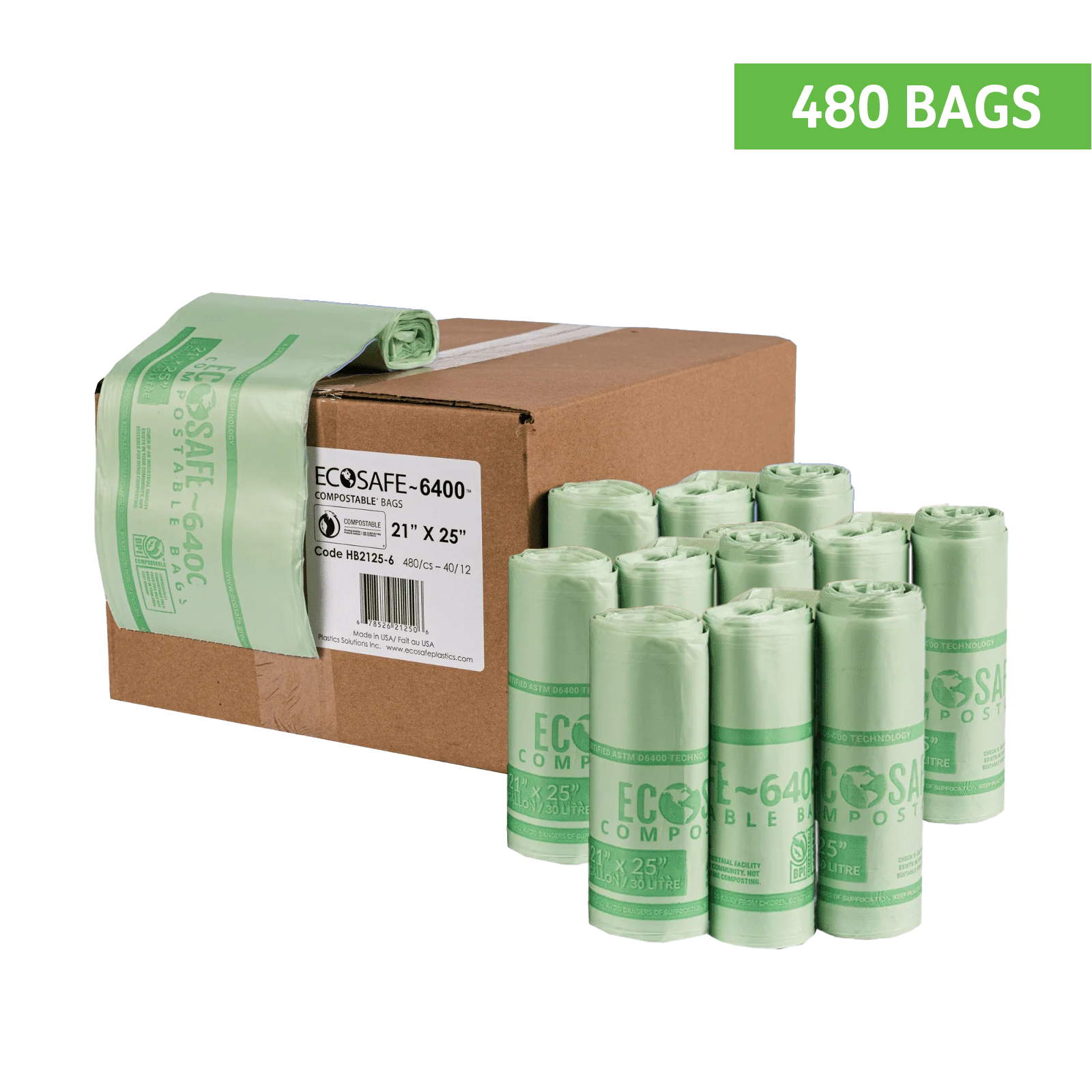 EcoSafe 8 Gallon Compostable Bag Liners (21 X 25)