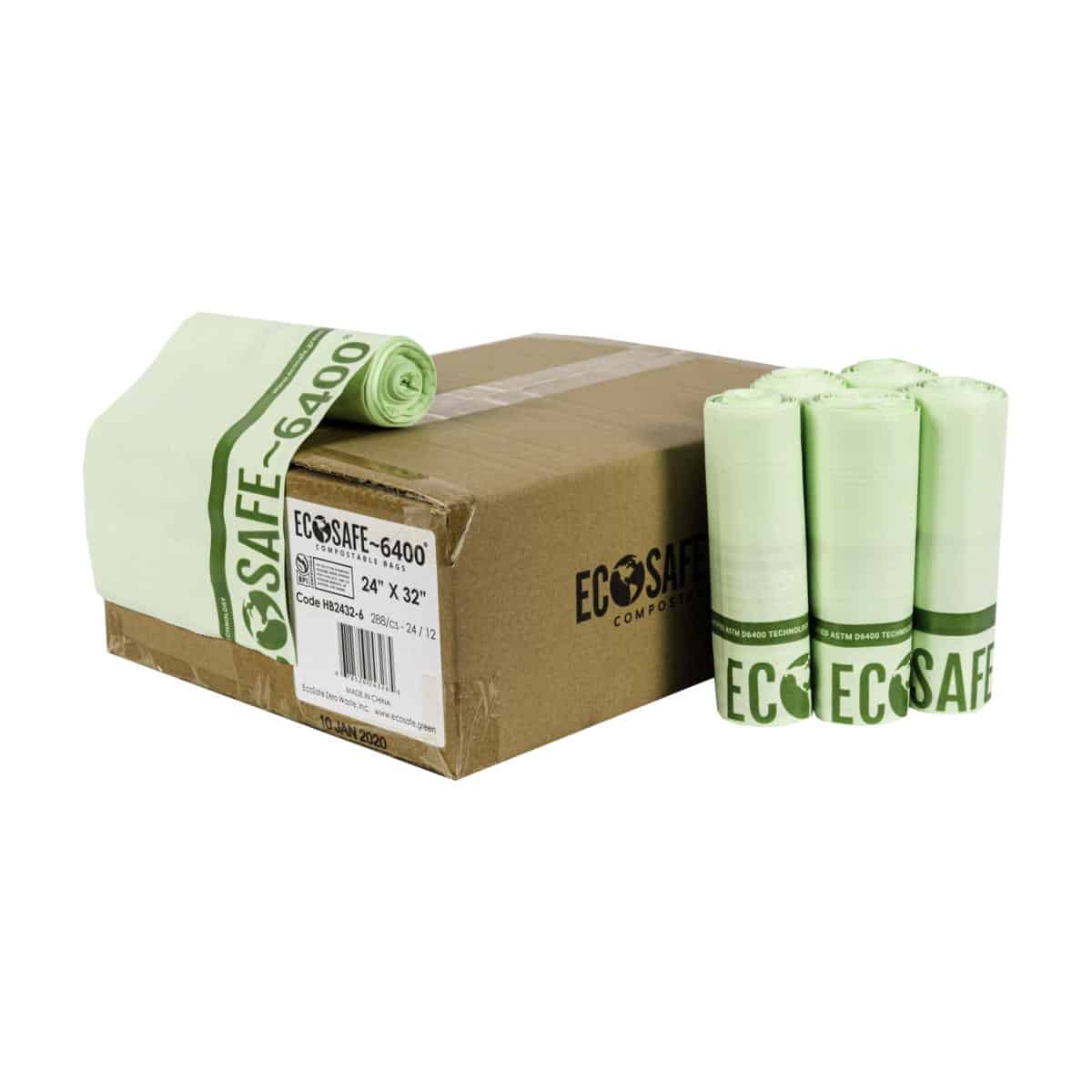 EcoSafe 24×32″ Compostable Bag / Liner - 13 Gal (QTY:288)