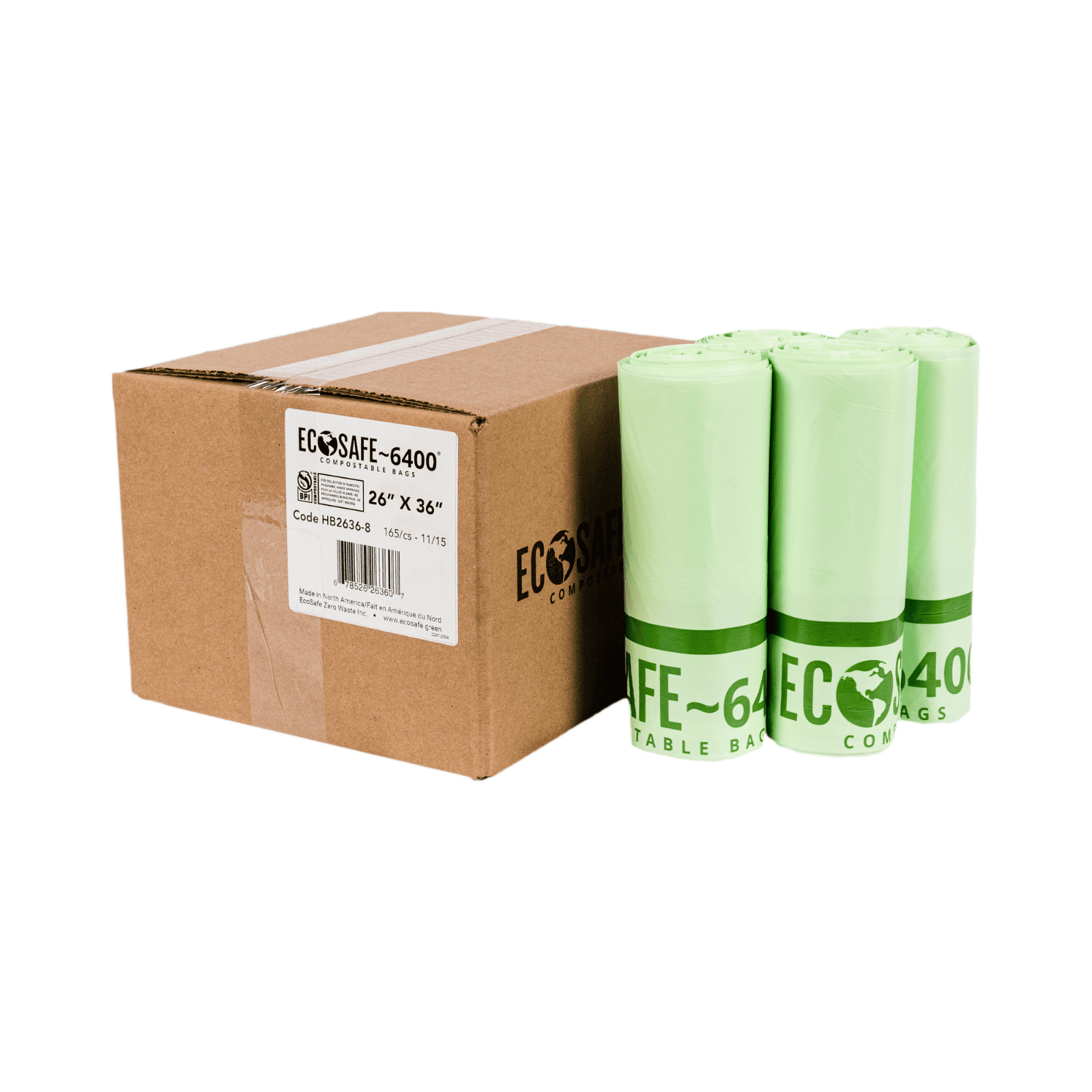 20 Gallon Compostable Bags EcoSafe 26x36 (QTY: 165)