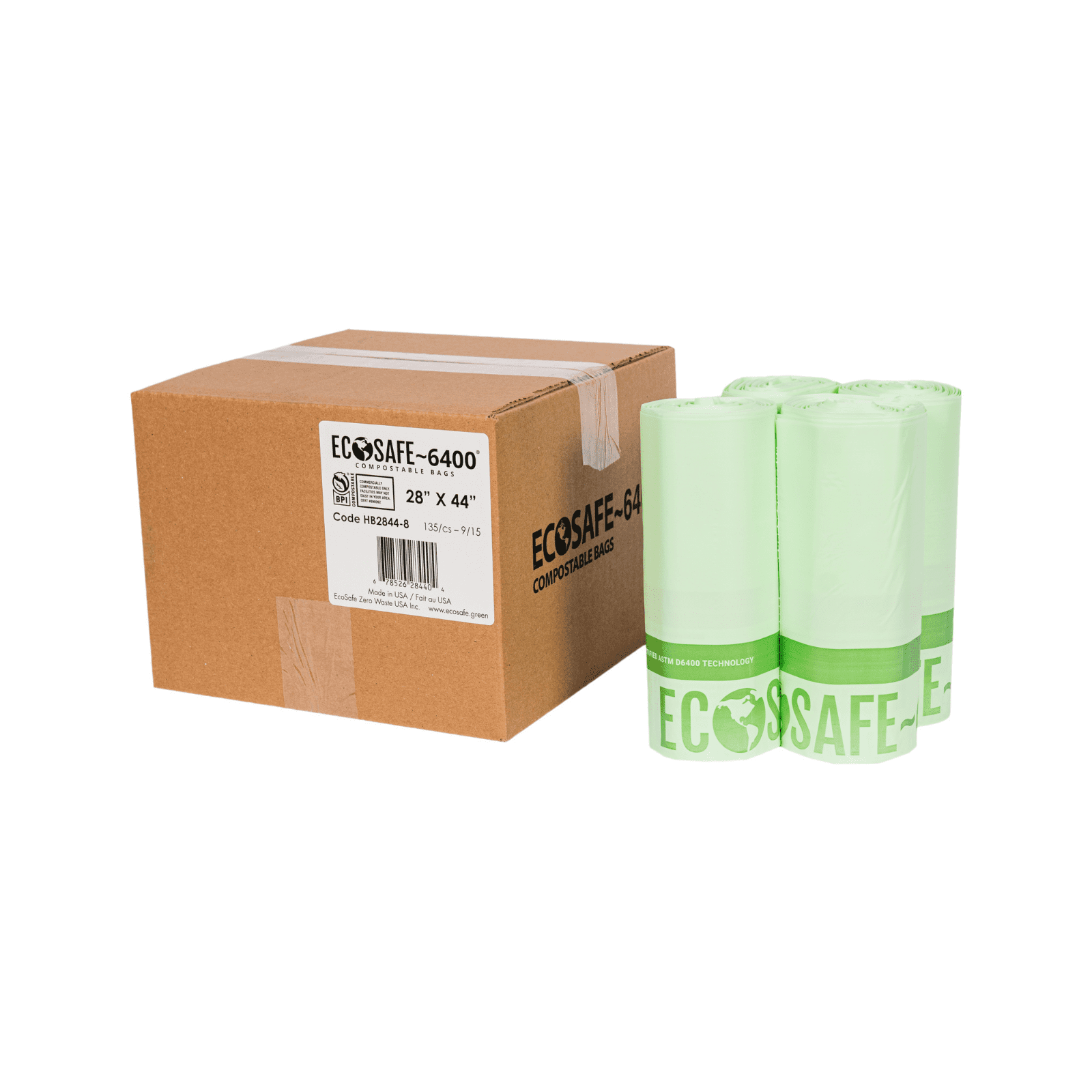 EcoSafe 28×44″ Compostable Bag / Liner - 35 Gal (QTY:135)