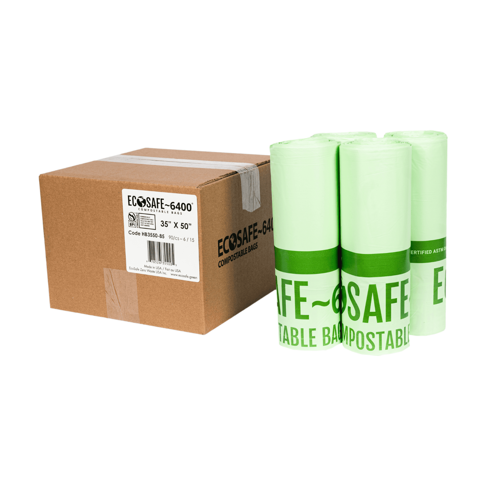 39 Gallon Compostable Bags EcoSafe 33x48 (QTY: 90)