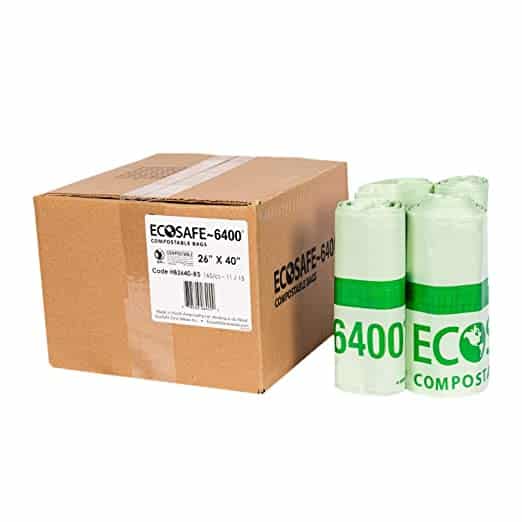 22 Gallon Compostable Bags EcoSafe 26x40 (QTY: 165)