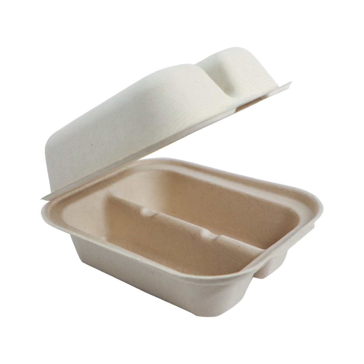 World Centric 8x5x3" Fiber Taco Box, 2-Compt (QTY:300)