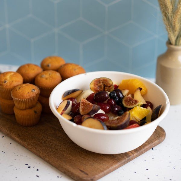 Vegware 46oz coupe bowl, white molded fiber (QTY:400)