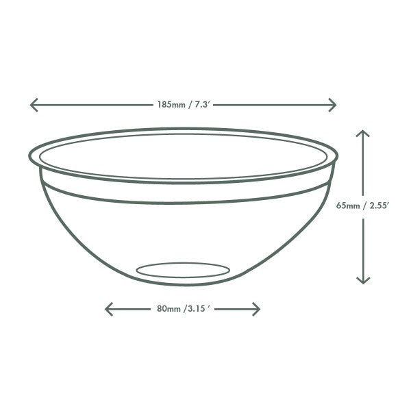 24oz PLA Salad Bowl, 185-Series (QTY: 300)