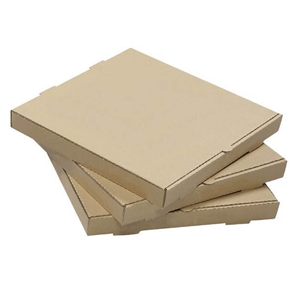 W Packaging 12" Kraft/Kraft Plain Pizza Box 1-5/8″ Deep B-Flute (QTY:50)