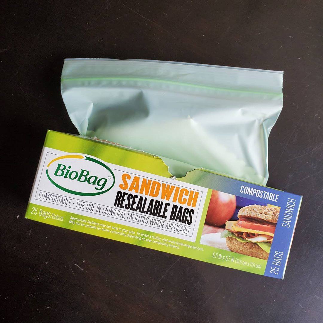Biobag Resealable Food Storage Bags, 6.5" x 6.7", 1.8 mil (QTY: 300 Bags)
