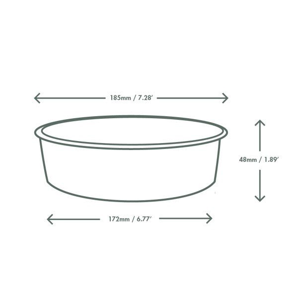 Vegware 26oz PLA-lined paper food bowl, 185-Series (QTY:300)