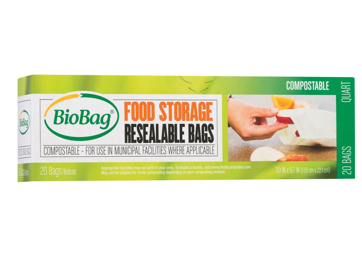 Biobag Resealable Food Storage Bags, 7.0" x 8.7", 1.8 mil (QTY: 240 Bags)