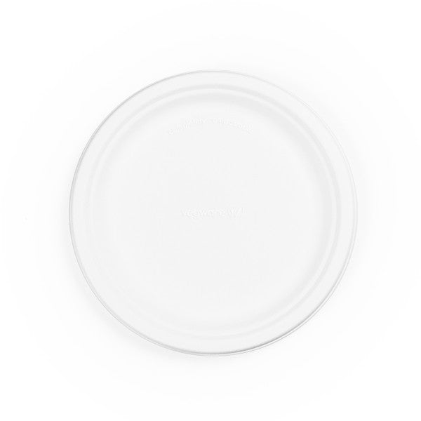 9in Circle Plates | White Molded Fiber Vegware (QTY: 500)