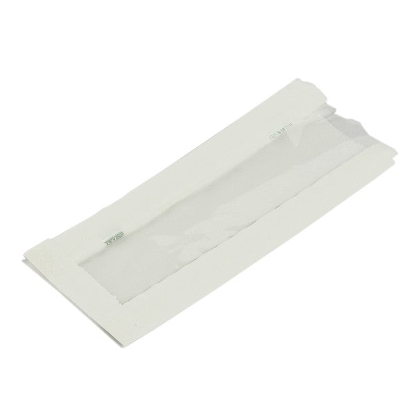 Vegware 4 x 2 x 10in glassine NatureFlex window hot bag (QTY:1000)