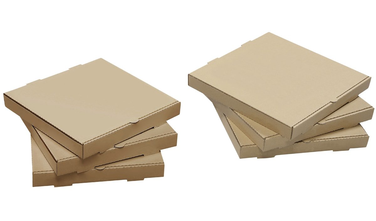 W Packaging 10" Kraft/Kraft Plain Pizza Box 2″ Deep B-Flute (QTY:50)