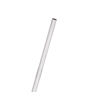 7.75" Jumbo Paper Straw, White - Unwrapped - 6mm diameter (QTY:3600)