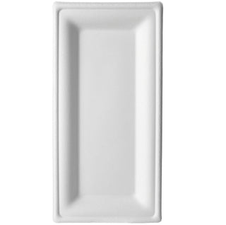 Compostable Rectangular Sugarcane Plate (QTY:500)