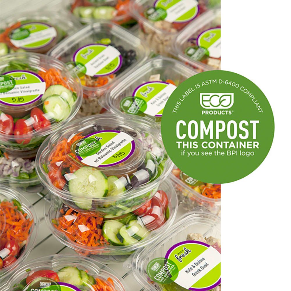 Eco-Products 1.5in Compostable Sticker, White, Circle (QTY:2000)