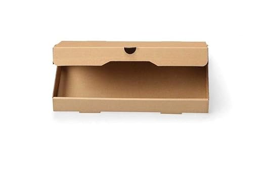 W Packaging 14" x 7" Plain Kraft/Kraft Flatbread Compostable Rectangle Pizza Boxes 1.5″ Deep E-Flute (QTY:50)