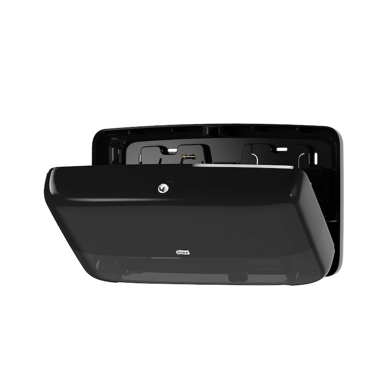 Tork Twin Mini Jumbo Toilet Paper Roll Dispenser Black T2 - 5555290 (QTY:1)