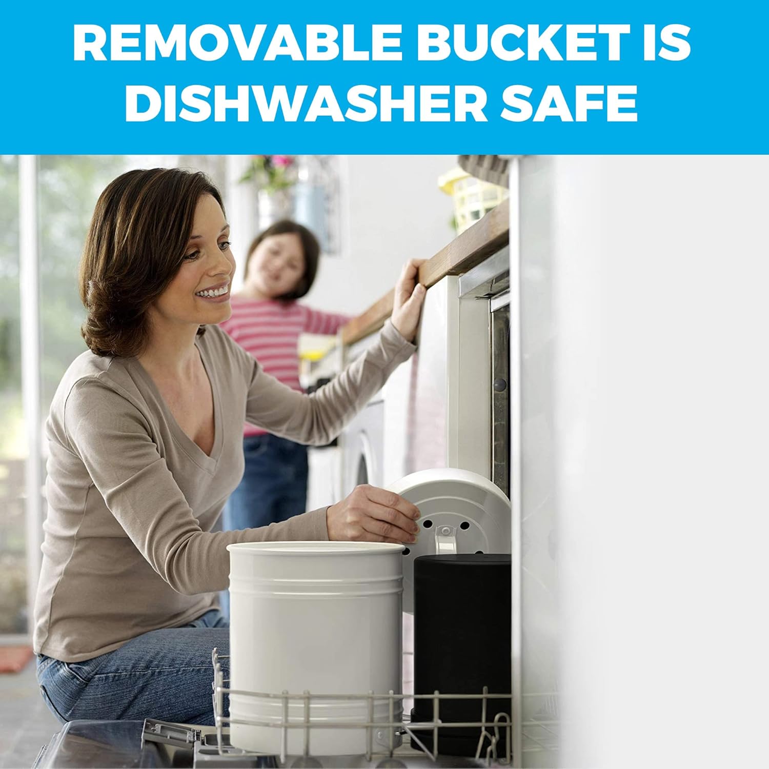 Cooler Kitchen Kitchen Compost Bin with EZ-No Lock Lid, Plastic Liner & Charcoal Filters