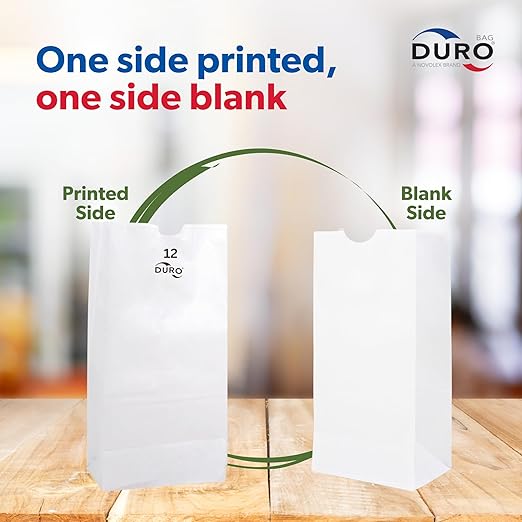 Lagasse Bag GW12-500#12 Bag Size Bleached Paper Bag (QTY:500)
