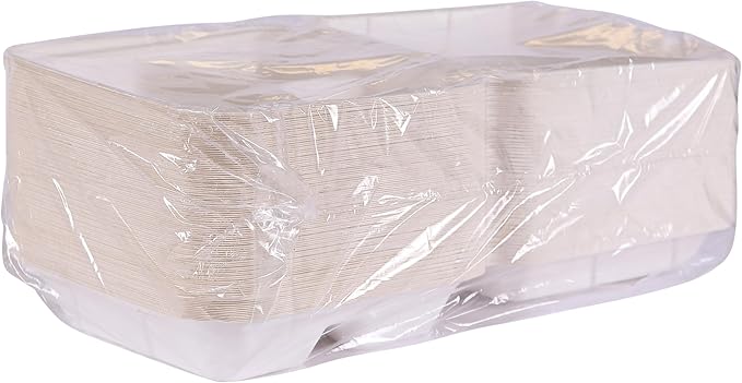 Eco-Products Renewable & Compostable Sugarcane Clamshells - 9 x 9 x 3in, 3-Cmpt, Medium-Weight (QTY:200)