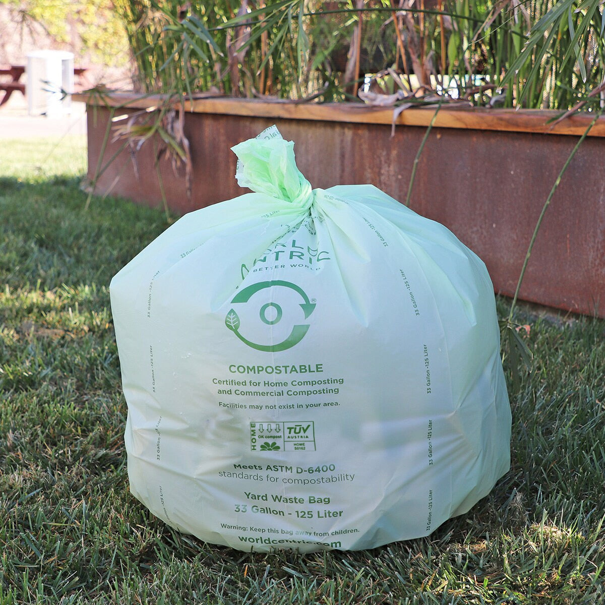 World Centric 33 Gallon Compostable Lawn & Leaf Bags, 39 x 33 in (QTY 150), SKU BG-CS-33
