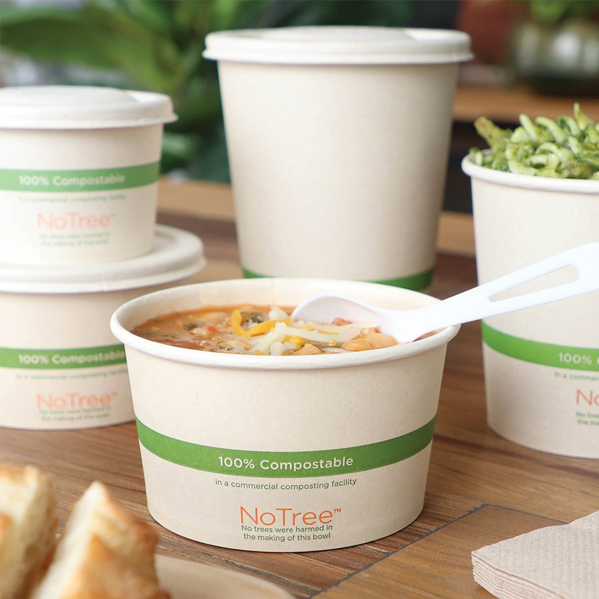 World Centric 12 oz NoTree Paper Bowl Compostable Bamboo Paper Food Bowl (QTY 500), SKU BO-SU-12