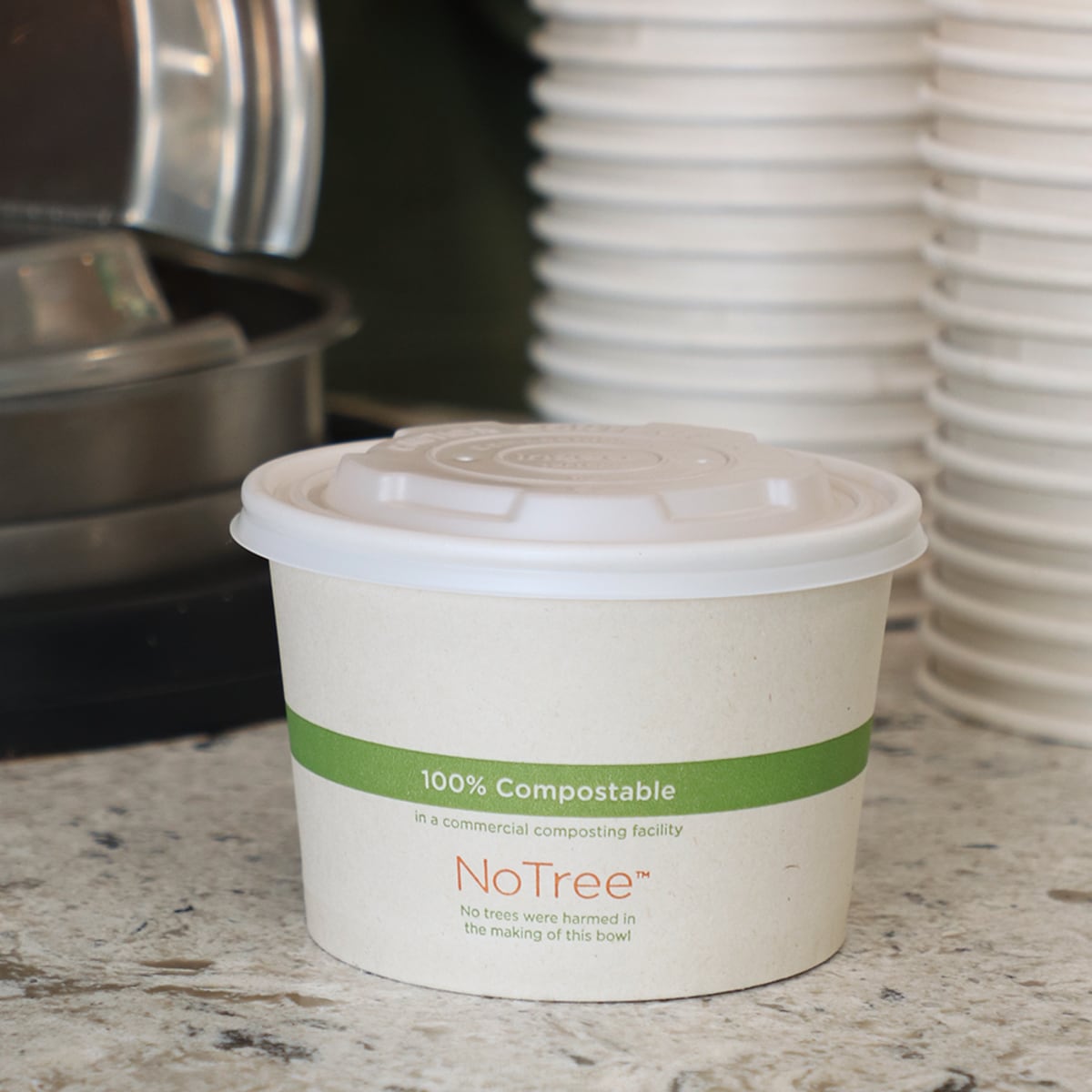 World Centric LID PLA - 12-32 oz For Paper Bowls, White (QTY:1000)