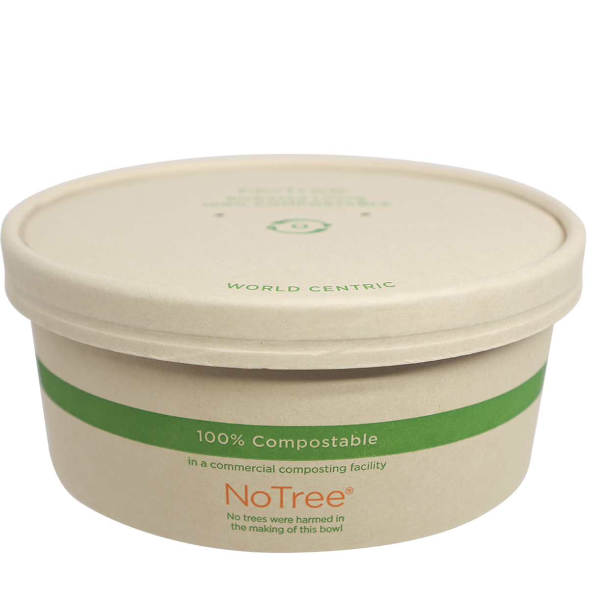 World Centric LID Paper - 24-32 oz NoTree Wide Paper Bowl (QTY:300)