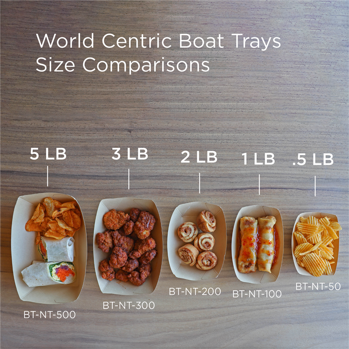 World Centric 3 LB NoTree Boat Tray (QTY:500)