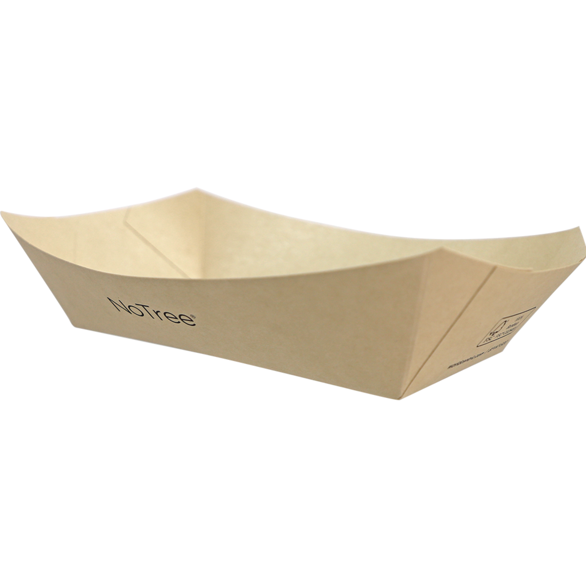World Centric 5 lb NoTree Compostable Boat Tray, FSC Bamboo (QTY 500), SKU BT-NT-500