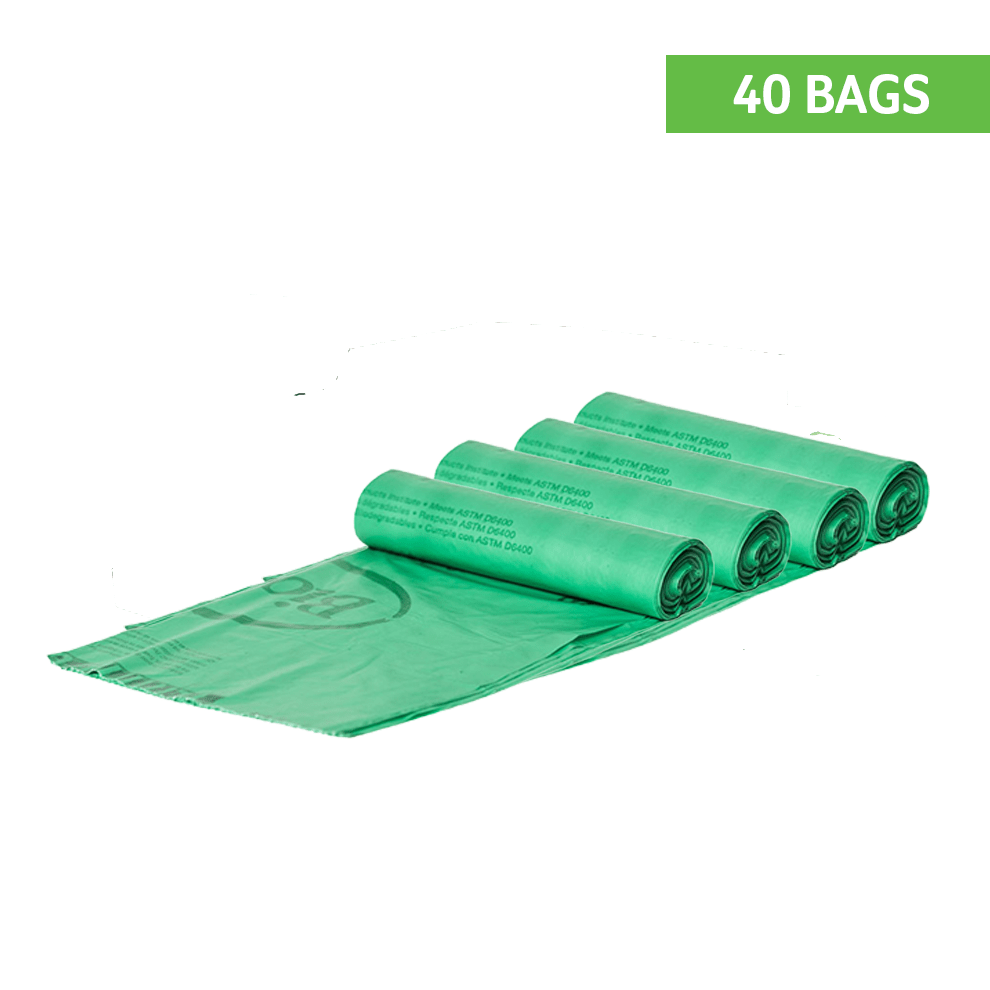 Biobag 13 Gal Compostable Bags (4-Roll Pack, QTY:40)