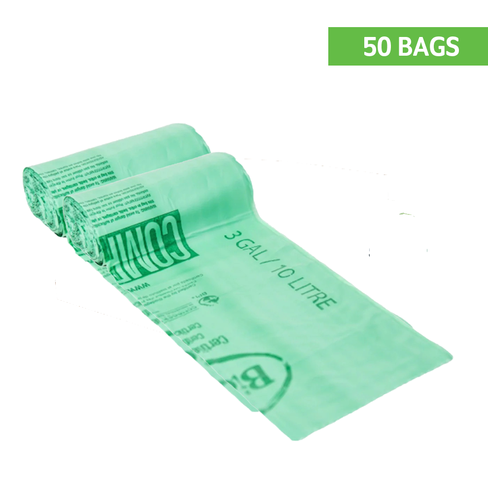 Biobag 3 Gallon Compostable Bag Liners - 16.9" x 17.7"