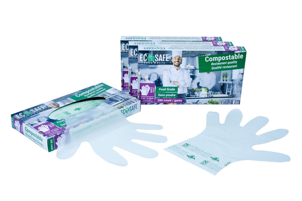 EcoSafe Zero Waste Compostable Food Prep Gloves Small (QTY 800), SKU CBG100