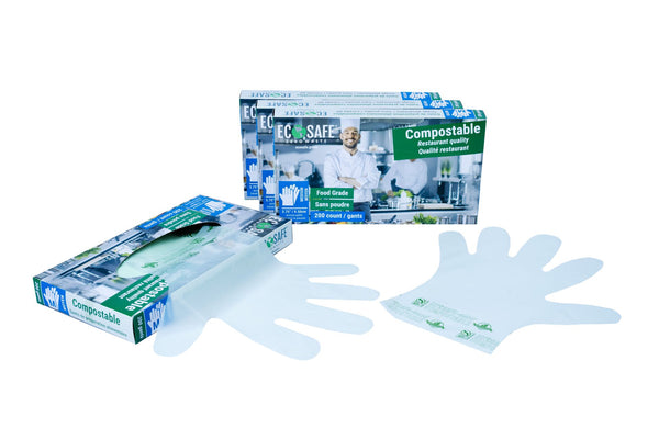 EcoSafe Zero Waste Compostable Food Prep Gloves Medium (QTY 800), SKU CBG200